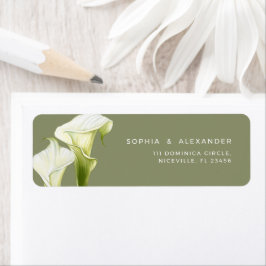 Return Address Label Calla Lilies Wedding.