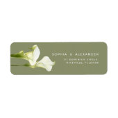 Return Address Label Calla Lilies Wedding. (Voorkant)