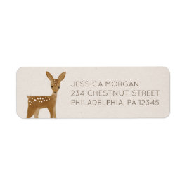 Return Address Label Modern Woodland Deer