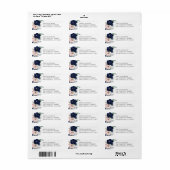 Return Address Label Navy Blooms (Full Sheet)