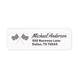 Return Address Label Two Fast Race Car Birthday