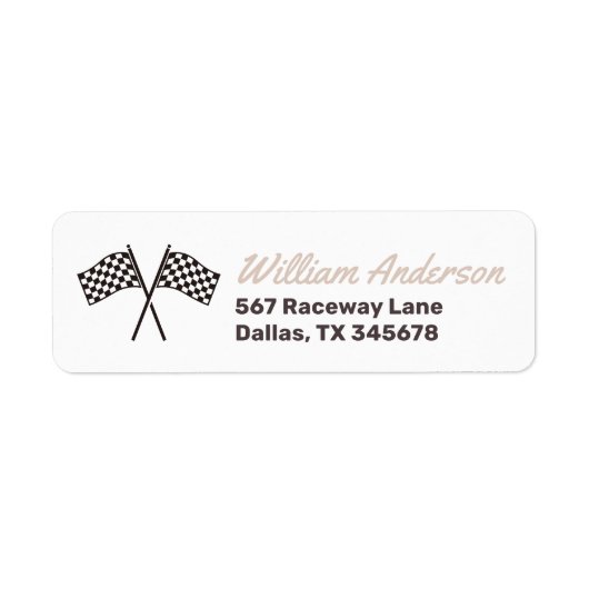Return Address Label Two Fast Race Car Birthday (Voorkant)
