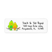 Return Address Label Whimsical Birds (Voorkant)