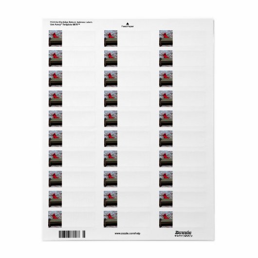 return address labels Cardina; (Full Sheet)
