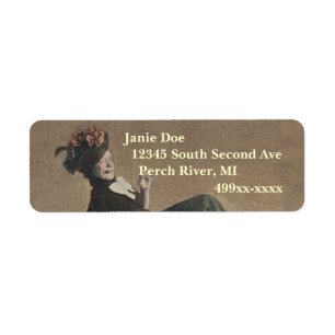 Return Address Labels Cute Funny Lady Wink