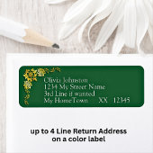 Return Address Labels, Emerald Green & Gold Etiket