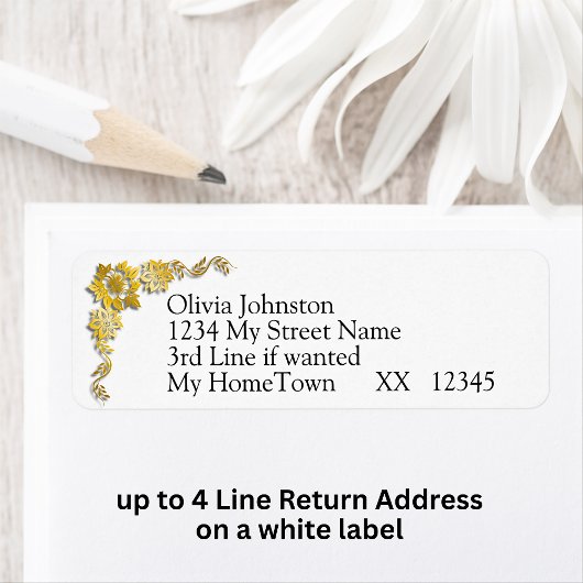 Return Address Labels, Emerald Green & Gold Etiket