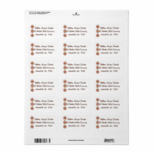 Return-address-labels-scrolls Etiket (Full Sheet)