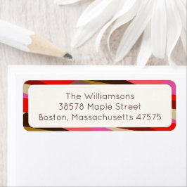 Return Address Modern Geometric Pink Gold Family Etiket