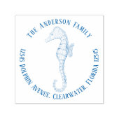 Return Address Nautical Ocean Simple Seahorse Zelfinktende Stempel (Design)