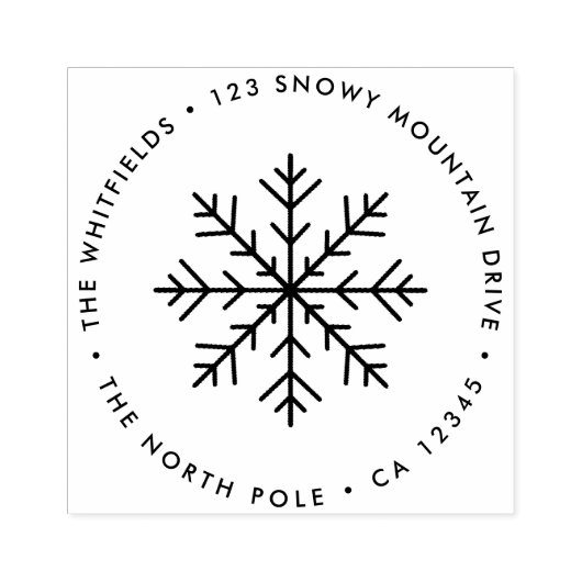 Return Address Rubber Stamp | Christmas Snowflake Rubberstempel (Afrduk)
