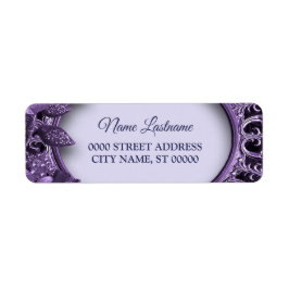 Return Address Wedding Paars Floral Elegant Etiket