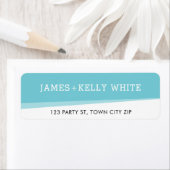 RETURN ADRES eenvoudig modern turquoise blauw Etiket (Insitu)