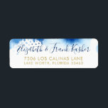 RETURN ADRES gouden smart blue waterverf Etiket<br><div class="desc">door kat massard >> www.simplysweetPAPERIE.com <<<< Love the design, maar ik zou graag enkele wijzigingen zien - een ander kleurenschema, product, een foto toevoegen of aangepast voor een andere gelegenheid - zonder enige zorgen contact met mij op te nemen, kat@simplysweetPAPERIE.com - ik help u graag! - - - - -...</div>