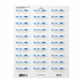 RETURN ADRES gouden smart blue waterverf Etiket (Full Sheet)