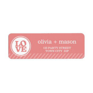 RETURN ADRES moderne liefde spot type koel koraal Etiket