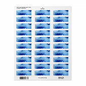 RETURN ADRES stijlvolle moderne marineblauwe water Etiket (Full Sheet)