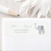 Return Label Baby Aankondiging Jongen Olifant Hart (Insitu)