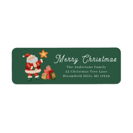 Return label santa claus nice presents (Voorkant)