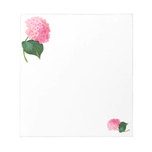 Retwijfel Pink Hydrangea Flower Notepad Notitieblok