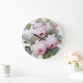 RetwijfPink Roses Wall Clock Grote Klok (Huis)