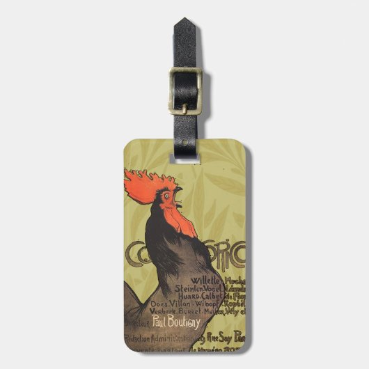 Reu Steinlen Cocorico Franse Kunst Bagagelabel (Voorkant verticaal)