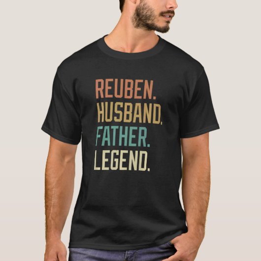 Reuben Husband Father Legend Father's Day Retro T-shirt (Voorkant)