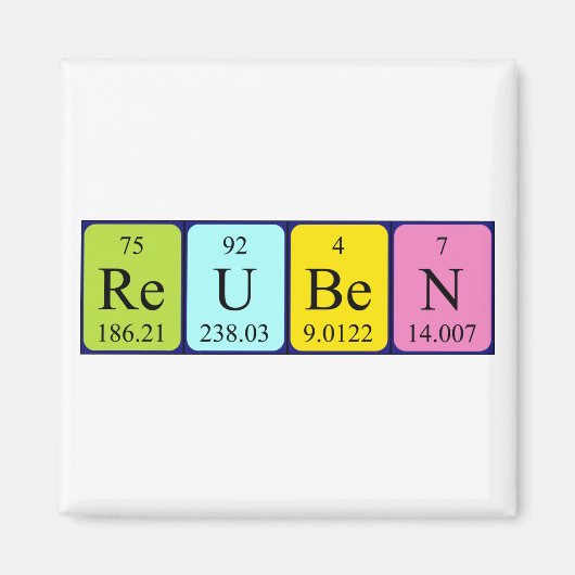 Reuben periodiek table name magnet (Voorkant)