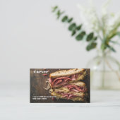 Reuben sandwich met tekstruimte visitekaartje (Staand voorkant)