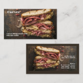 Reuben sandwich met tekstruimte visitekaartje (Voorkant / Achterkant)