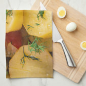 Reuk van aardappelen met uien, klokpeper en dille theedoek (Quarter Fold)