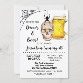 Reuken en Boos Halloween Adult Birthday skull beer Kaart