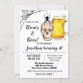 Reuken en Boos Halloween Adult Birthday skull beer Kaart