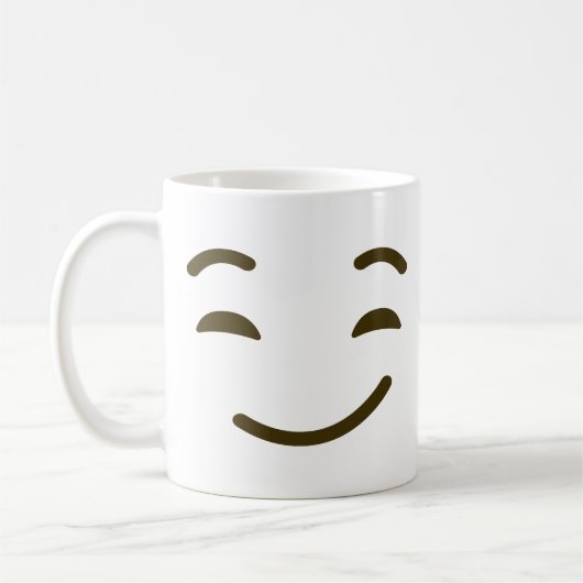 Reukzijde Smirk Emoji Cute Emoticon Funny face Koffiemok (Links)