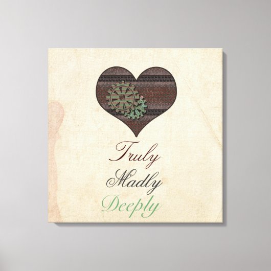 Reuly Madly Deeply Steampunk Heart Wrapped Canvas (Voorkant)
