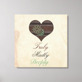 Reuly Madly Deeply Steampunk Heart Wrapped Canvas Afdruk
