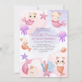 Reumaïde kat-zeemmeisje, uitnodiging voor verjaard (Voorkant)