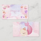 Reumaïde kattenmeisje, schattige verjaardag informatiekaartje (Voorkant / Achterkant)