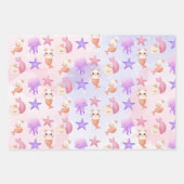 Reumaïde kattenmeisje, schattige verjaardag inpakpapier vel (Voorkant 2)