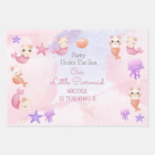 Reumaïde kattenmeisje, schattige verjaardag inpakpapier vel (Voorkant)