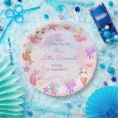 Reumaïde kattenmeisje, schattige verjaardag papieren bordje (Feest)