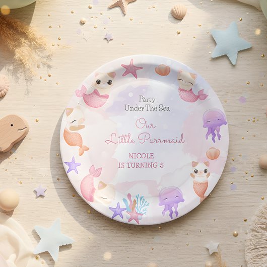 Reumaïde kattenmeisje, schattige verjaardag papieren bordje