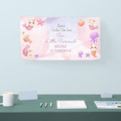 Reumaïde kattenmeisje, schattige verjaardag spandoek (Beurs)