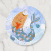 Reumaïde kattenzeemeermin waterverf verjaardag bedankjes labels (Achterkant)