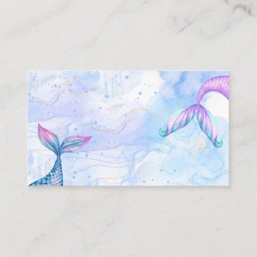 Reumaïde kattenzeemeermin waterverf verjaardag informatiekaartje (Achterkant)