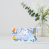 Reumaïde kattenzeemeermin waterverf verjaardag informatiekaartje (Staand voorkant)