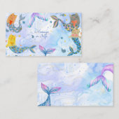 Reumaïde kattenzeemeermin waterverf verjaardag informatiekaartje (Voorkant / Achterkant)