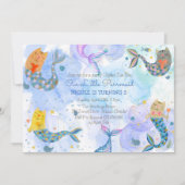 Reumaïde kattenzeemeermin waterverf verjaardag kaart (Voorkant)
