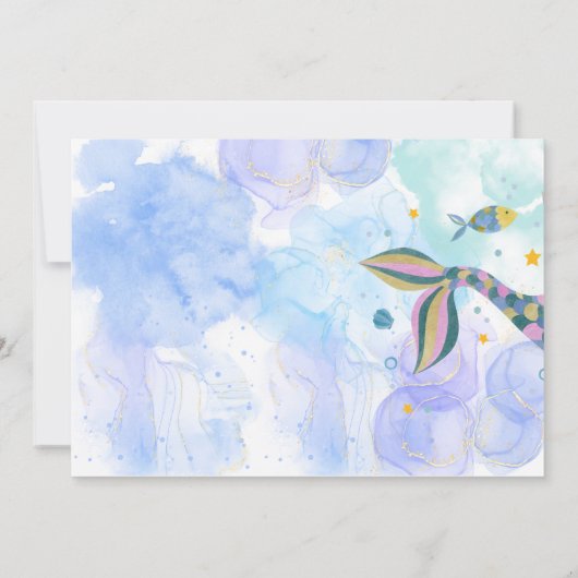 Reumaïde kattenzeemeermin waterverf verjaardag kaart (Achterkant)