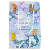 Reumaïde kattenzeemeermin waterverf verjaardag medium cadeauzakje (Achterkant)